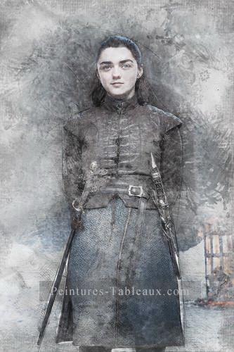 Portrait d’Arya Stark Esquisse Le Trône de fer Peintures à l'huile